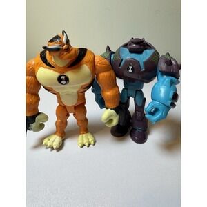 Vintage Ben 10 Articulated 5" Action Figures- Set of 2 Shock Rock, Rath